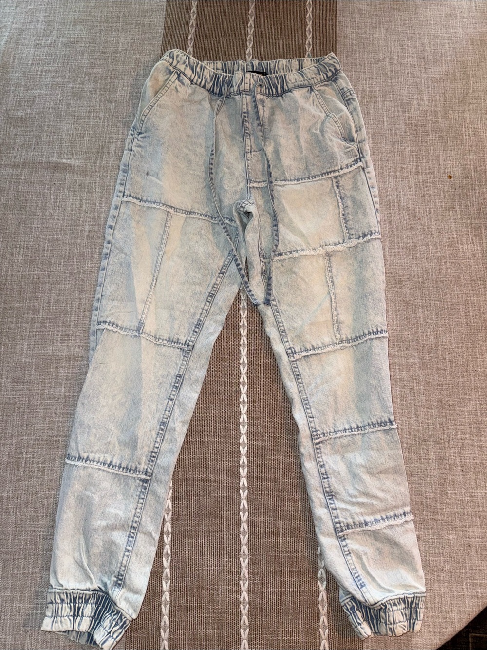 Indigo Rein Light Blue Patchwork-Panel Boyfriend Jeans